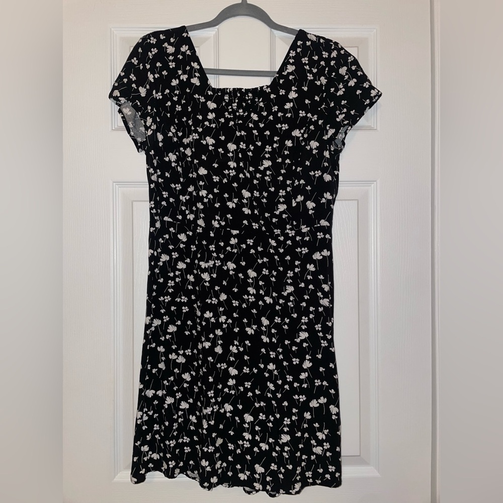 Black and white floral dress